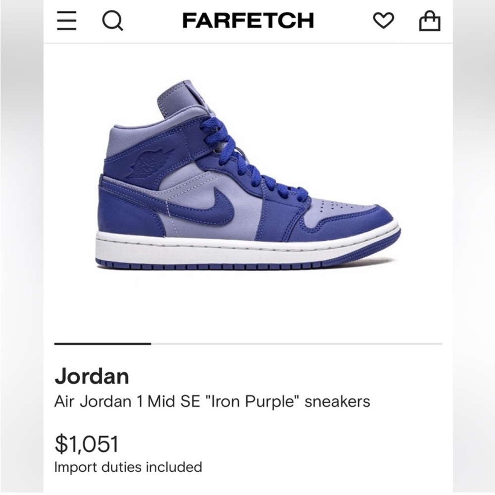 💜 Jordan Air Jordan 1 Mid SE Sneakers 8.5